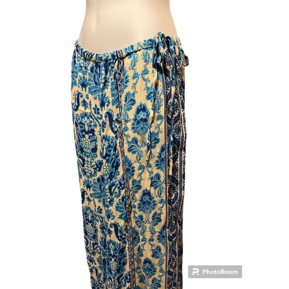 Plenty by Tracy Reese flowy teal/blue wide leg pants NWT  L/petite Anthropologie